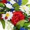 21" Red, White & Blue Mixed Floral Americana Wreath